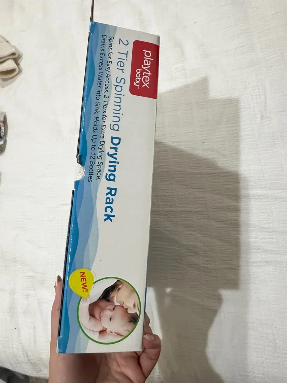 Brand new unopened 2 Tier Spinning Drying Rack for Baby Bottles - Blue/White